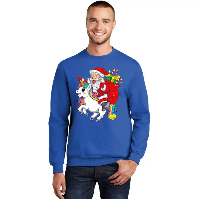 Funny Christmas Santa Riding Unicorn Xmas Magical Gift Sweatshirt