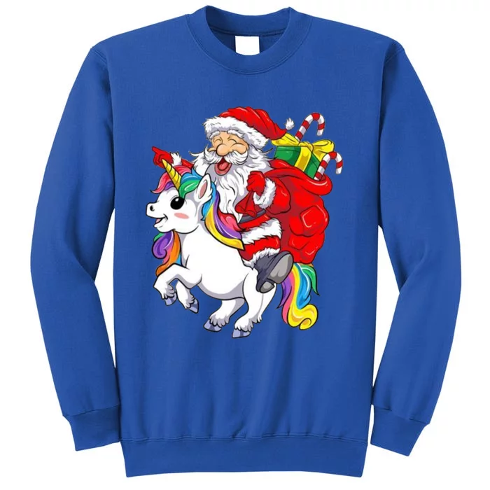 Funny Christmas Santa Riding Unicorn Xmas Magical Gift Sweatshirt