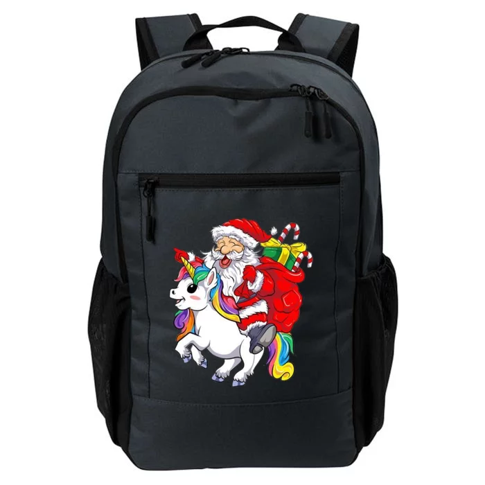 Funny Christmas Santa Riding Unicorn Xmas Magical Gift Daily Commute Backpack