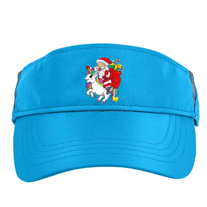 Funny Christmas Santa Riding Unicorn Xmas Magical Gift Adult Drive Performance Visor