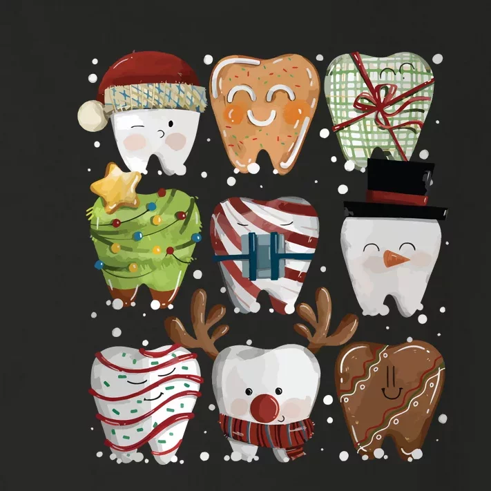 Funny Christmas Teeth Dentist Toddler Long Sleeve Shirt