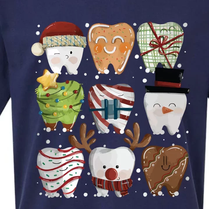 Funny Christmas Teeth Dentist Sueded Cloud Jersey T-Shirt