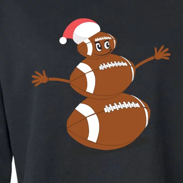 Football Christmas T Sports Snowman Holiday Cropped Pullover Crew