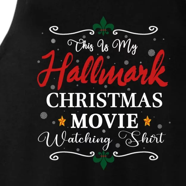 Funny Christmas This Is My Hallmarks Movie Watching Ladies Tri-Blend Wicking Tank