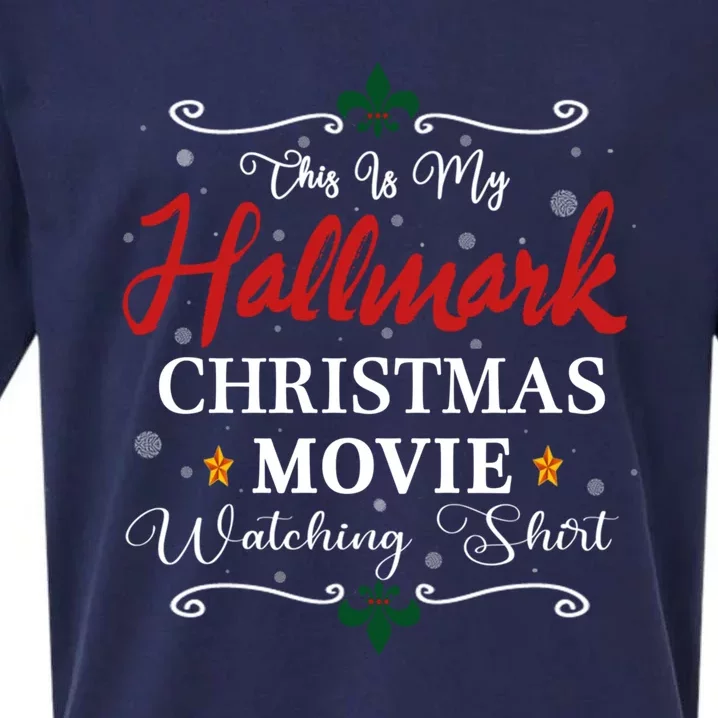 Funny Christmas This Is My Hallmarks Movie Watching Sueded Cloud Jersey T-Shirt