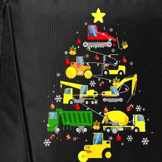 Funny Construction Trucks Christmas Tree City Backpack