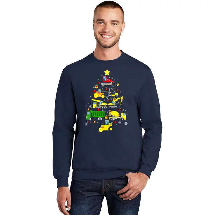 Funny Construction Trucks Christmas Tree Sweatshirt