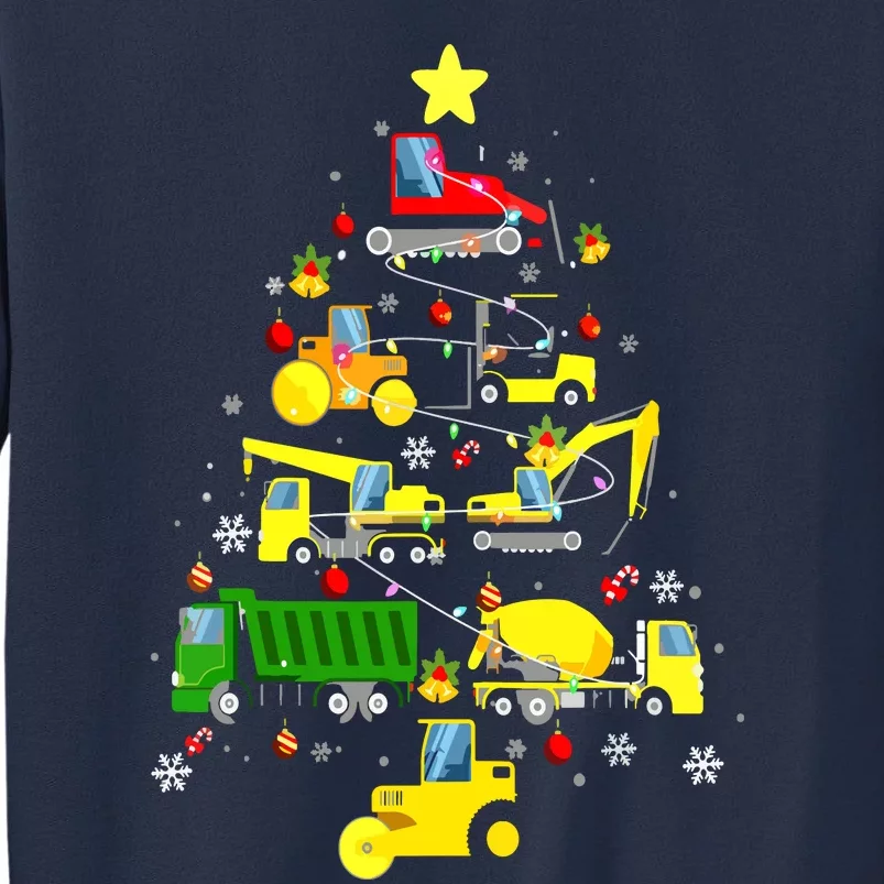 Funny Construction Trucks Christmas Tree Sweatshirt