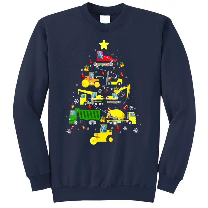 Funny Construction Trucks Christmas Tree Sweatshirt