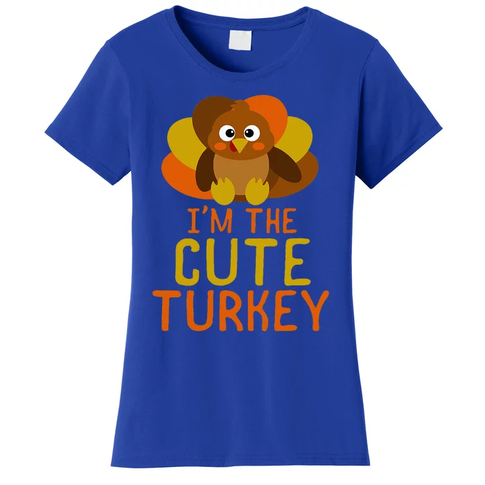 Funny Cute Turkey Family Matching Thanksgiving Women's T-Shirt