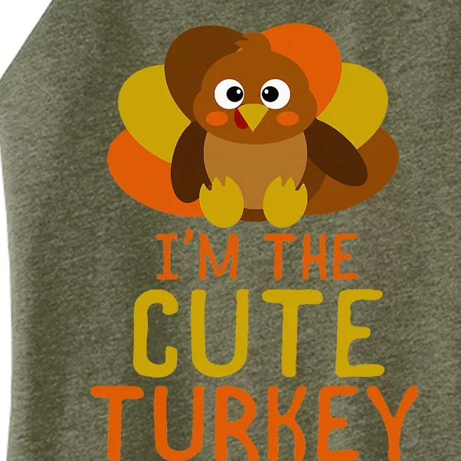 Funny Cute Turkey Family Matching Thanksgiving Women’s Perfect Tri Rocker Tank