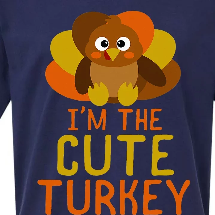 Funny Cute Turkey Family Matching Thanksgiving Sueded Cloud Jersey T-Shirt