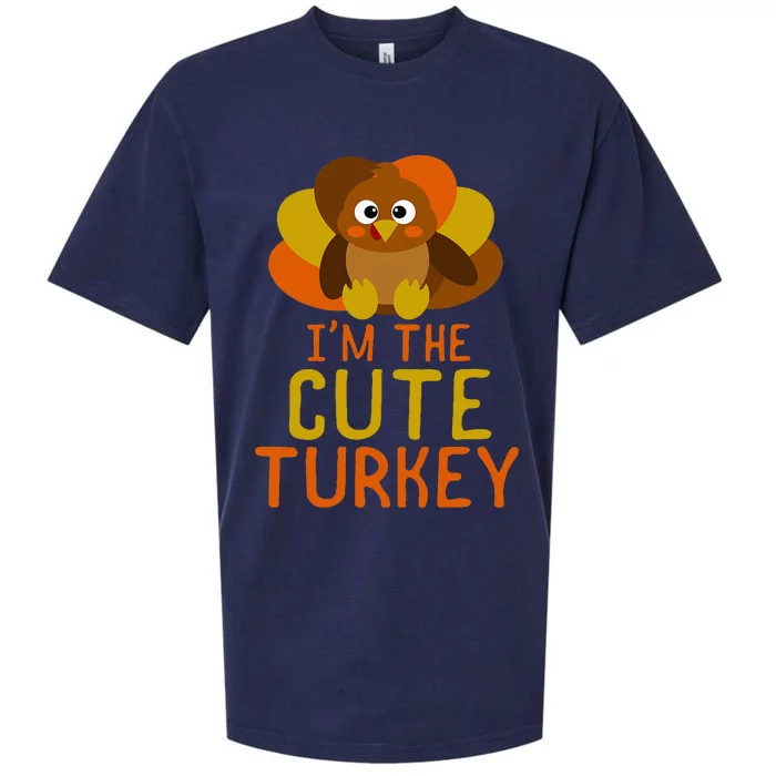 Funny Cute Turkey Family Matching Thanksgiving Sueded Cloud Jersey T-Shirt