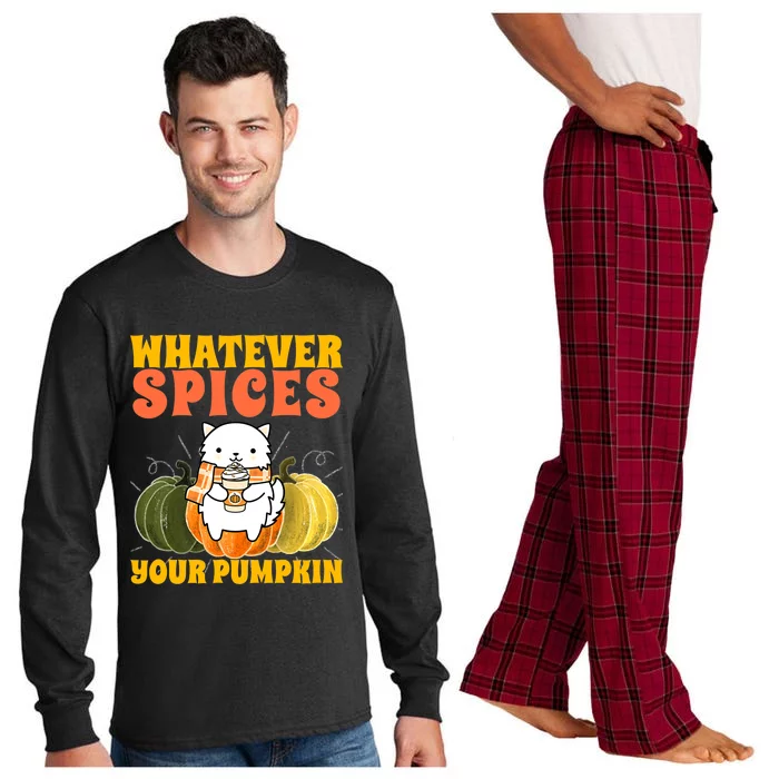 Funny Cute Thanksgiving Whatever Spices Your Pumpkin Autumn Long Sleeve Pajama Set