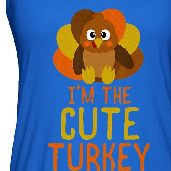 Funny Cute Turkey Family Matching Thanksgiving Ladies Essential Flowy Tank