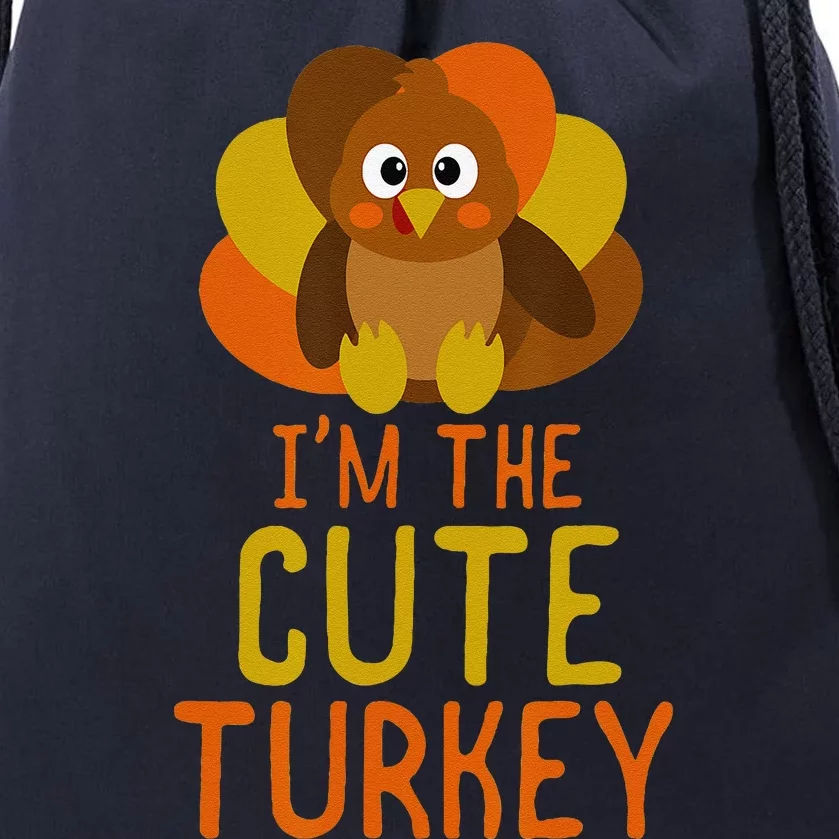 Funny Cute Turkey Family Matching Thanksgiving Drawstring Bag