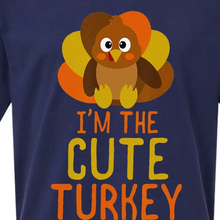 Funny Cute Turkey Family Matching Thanksgiving Sueded Cloud Jersey T-Shirt