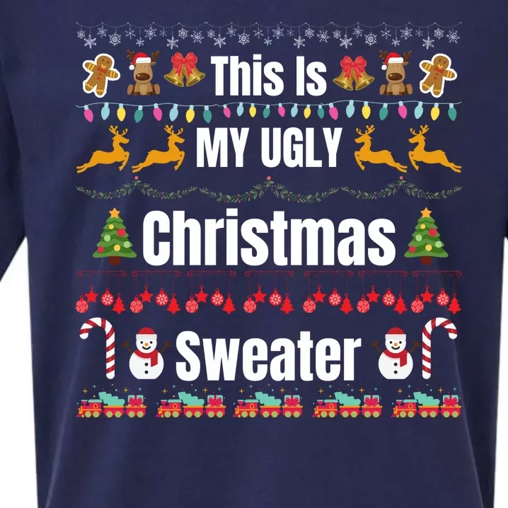 Funny Christmas This Is My Ugly Christmas Sweater Funny Xmas Sueded Cloud Jersey T-Shirt