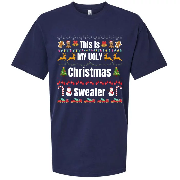 Funny Christmas This Is My Ugly Christmas Sweater Funny Xmas Sueded Cloud Jersey T-Shirt