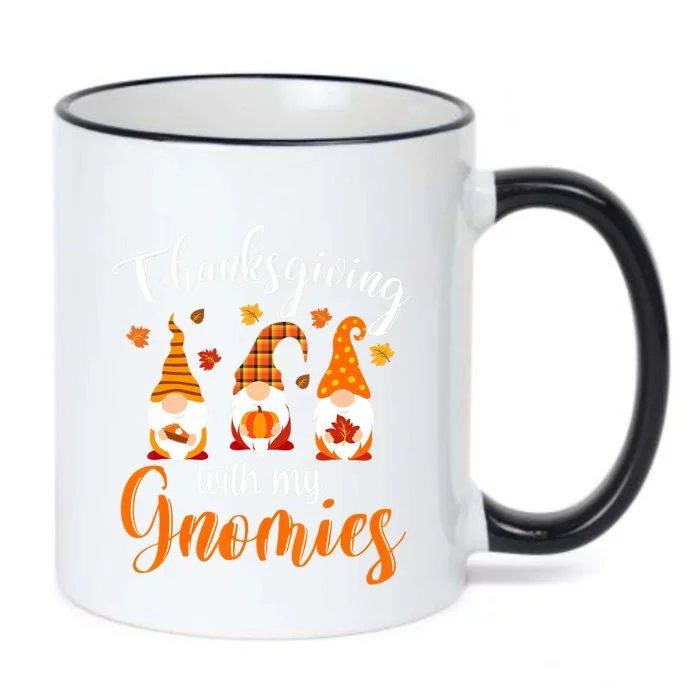 Funny Cute Thanksgiving With My Gnomies Autumn Fall Gnomes Black Color Changing Mug