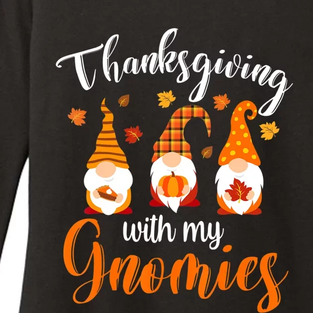 Funny Cute Thanksgiving With My Gnomies Autumn Fall Gnomes Womens CVC Long Sleeve Shirt