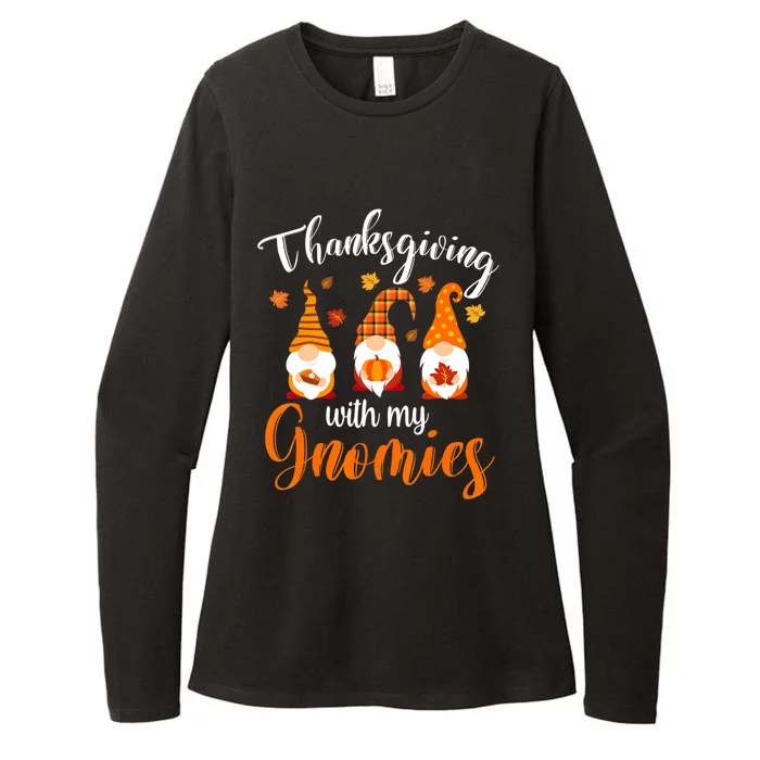 Funny Cute Thanksgiving With My Gnomies Autumn Fall Gnomes Womens CVC Long Sleeve Shirt