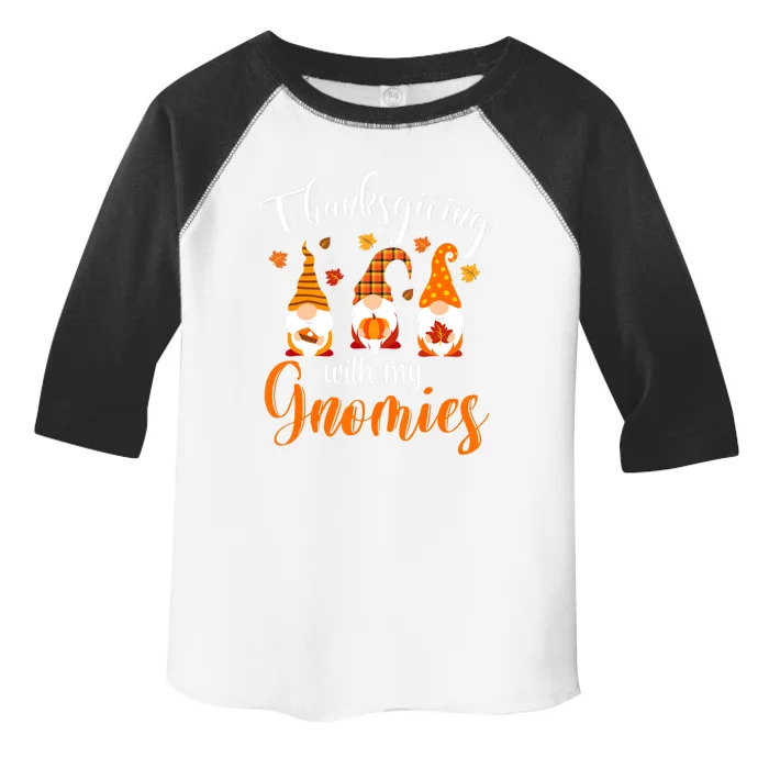 Funny Cute Thanksgiving With My Gnomies Autumn Fall Gnomes Toddler Fine Jersey T-Shirt