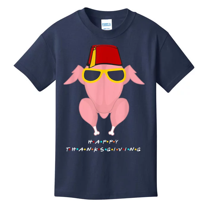 Funny Cute Thanksgiving For Friends Turkey Head Kids T-Shirt