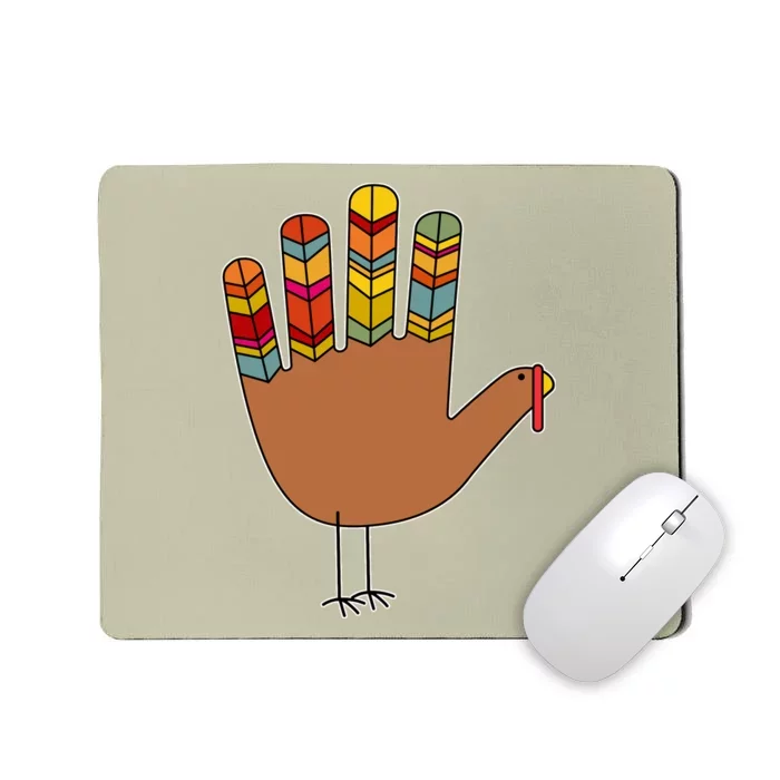 Funny Cute Turkey Hand High Five Mousepad