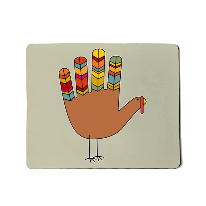 Funny Cute Turkey Hand High Five Mousepad