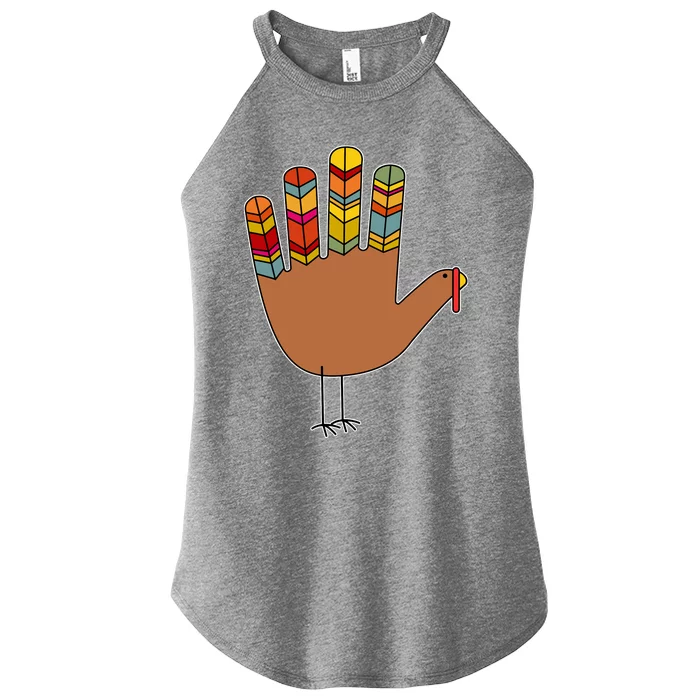 Funny Cute Turkey Hand High Five Women’s Perfect Tri Rocker Tank