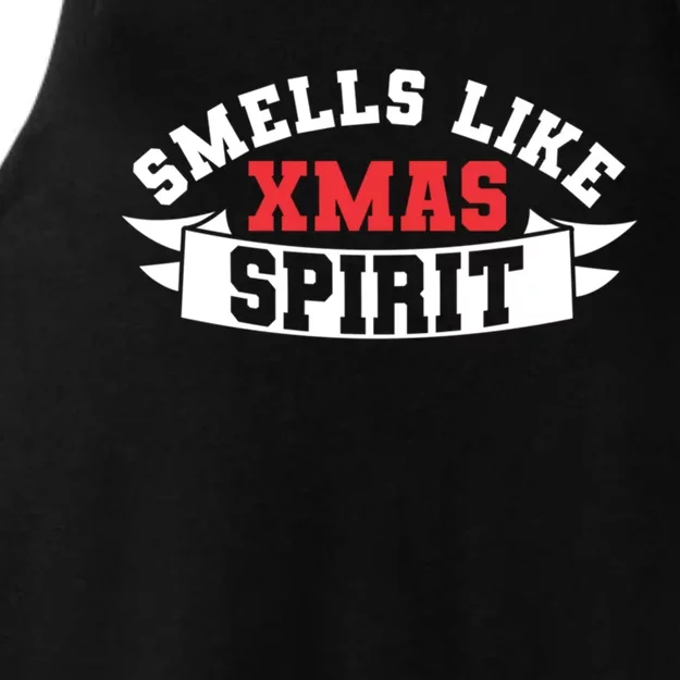 Funny Christmas Tees Smells Like Xmas Spirit Gift Ladies Tri-Blend Wicking Tank