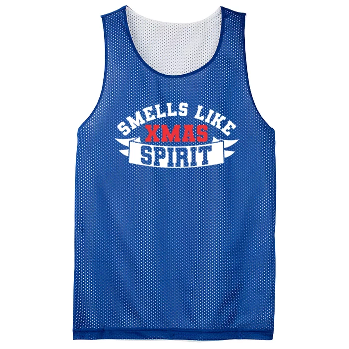 Funny Christmas Tees Smells Like Xmas Spirit Gift Mesh Reversible Basketball Jersey Tank