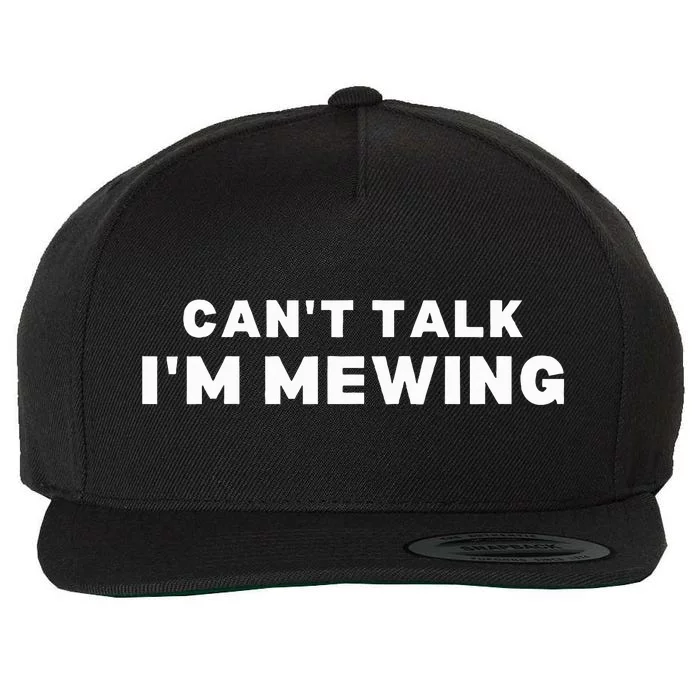 Fuuny Can't Talk I'm Mewing Design Mewing Wool Snapback Cap