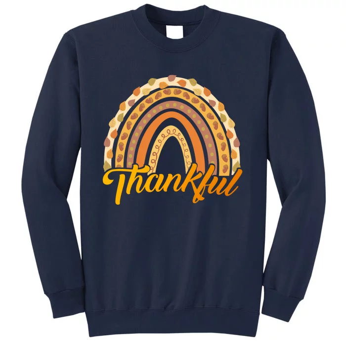 Funny Cute Thankful Autumn Fall Rainbow, Thankful Grateful Blessed Autumn Fall 2 Tall Sweatshirt