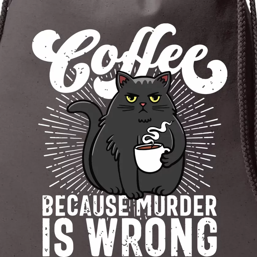 Funny Coffee T Coffee Lover Cute Cat Drawstring Bag