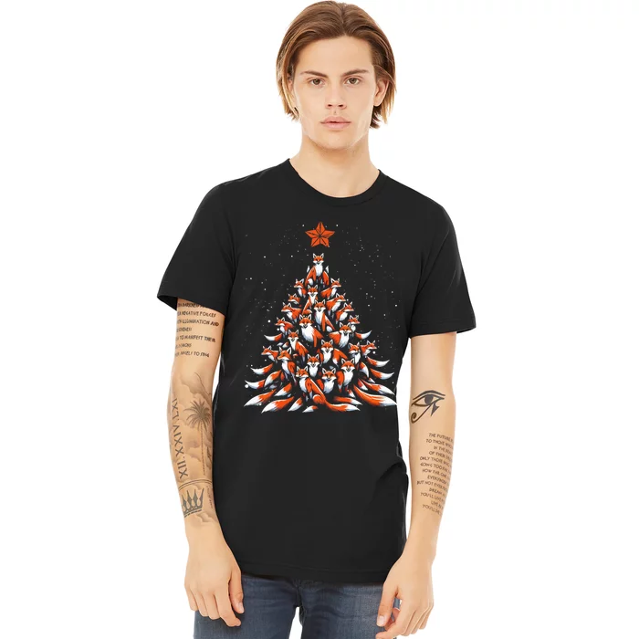 Fox Christmas Tree Fox Xmas Tree Premium T-Shirt