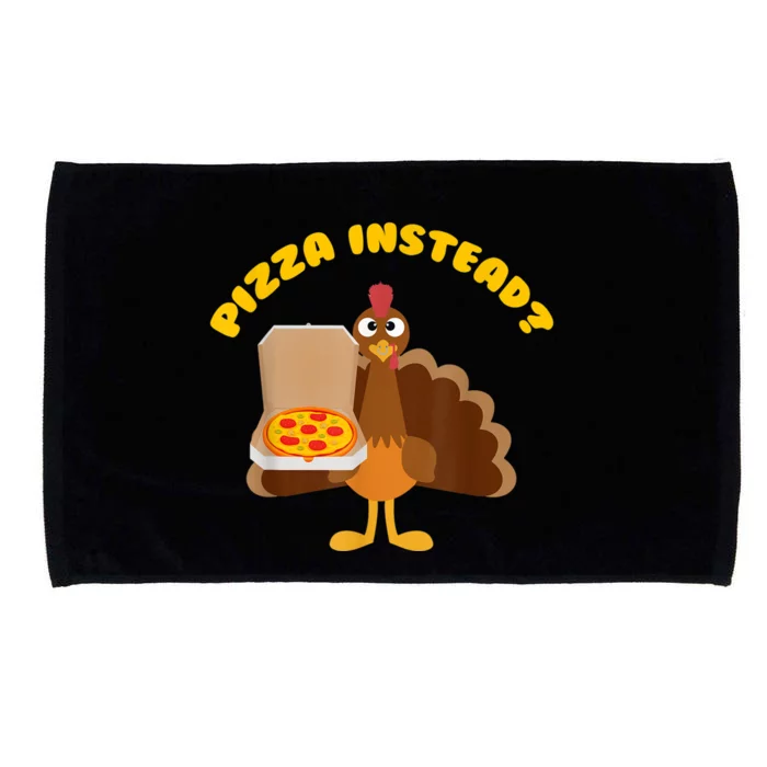 Funny Cute Turkey Lets Have Pizza Instead Thanksgiving Gift Microfiber Hand Towel