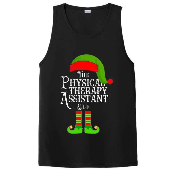 Funny Christmas The Physical Therapy Assistant Elf Performance Tank