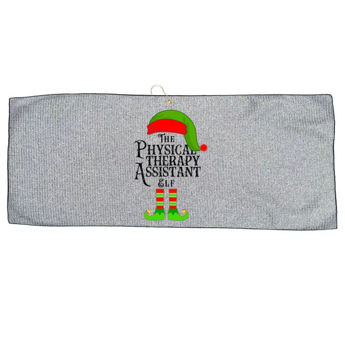 Funny Christmas The Physical Therapy Assistant Elf Large Microfiber Waffle Golf Towel