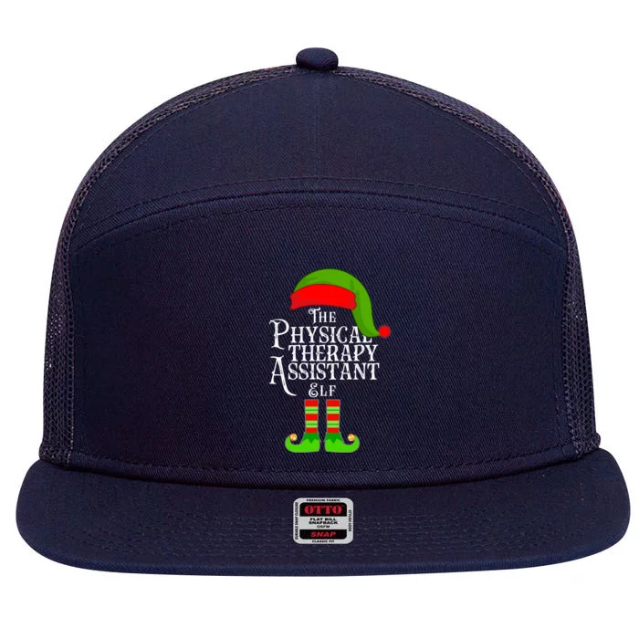 Funny Christmas The Physical Therapy Assistant Elf 7 Panel Mesh Trucker Snapback Hat