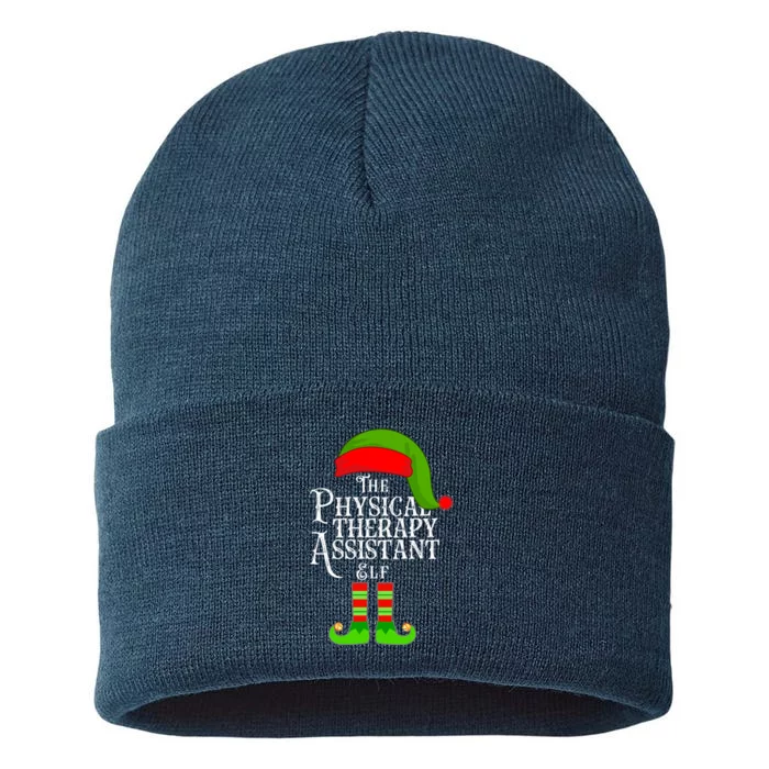 Funny Christmas The Physical Therapy Assistant Elf Sustainable Knit Beanie