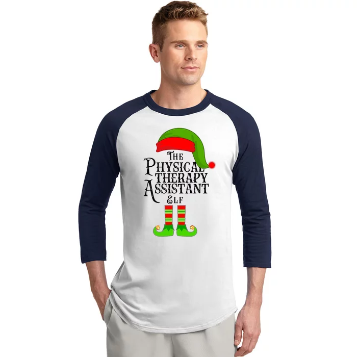 Funny Christmas The Physical Therapy Assistant Elf Baseball Sleeve Shirt