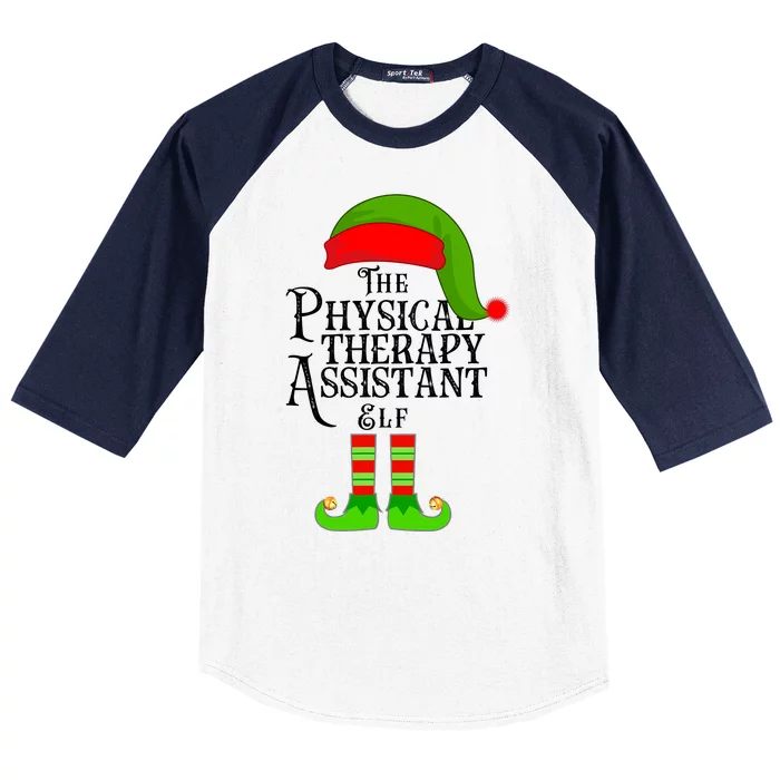 Funny Christmas The Physical Therapy Assistant Elf Baseball Sleeve Shirt