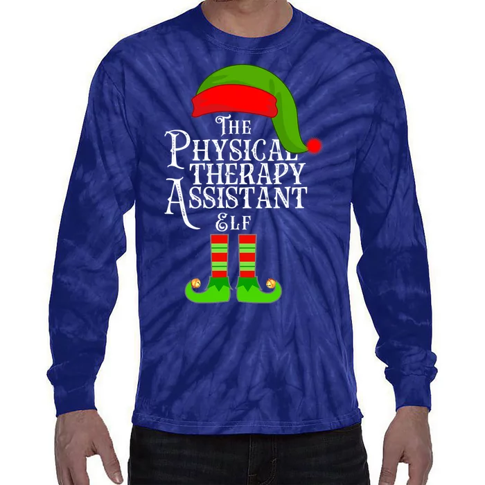 Funny Christmas The Physical Therapy Assistant Elf Tie-Dye Long Sleeve Shirt