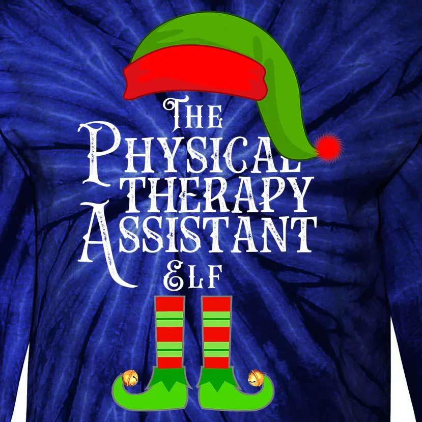 Funny Christmas The Physical Therapy Assistant Elf Tie-Dye Long Sleeve Shirt