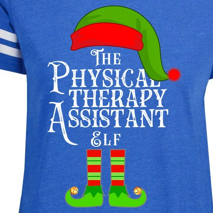 Funny Christmas The Physical Therapy Assistant Elf Enza Ladies Jersey Football T-Shirt