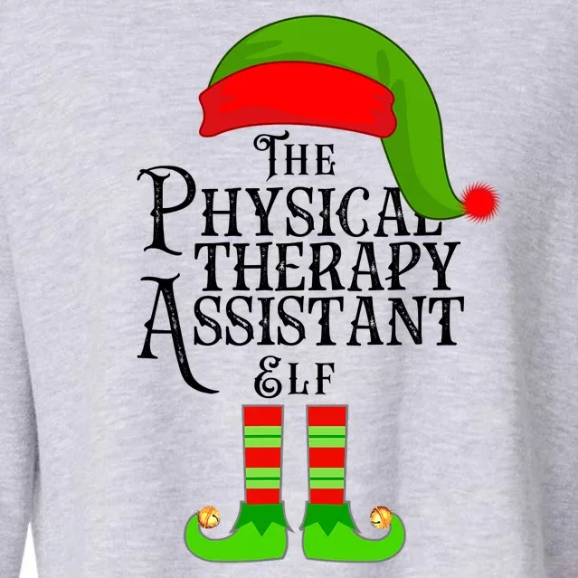 Funny Christmas The Physical Therapy Assistant Elf Cropped Pullover Crew