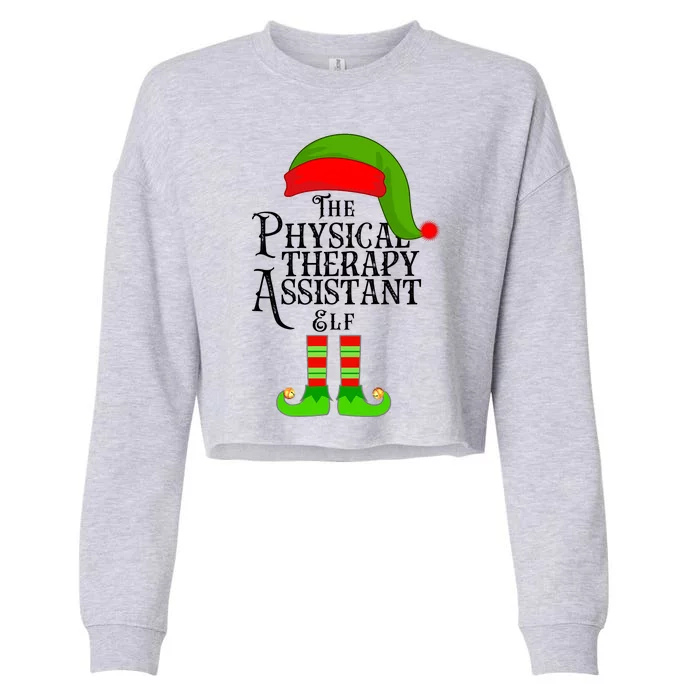 Funny Christmas The Physical Therapy Assistant Elf Cropped Pullover Crew