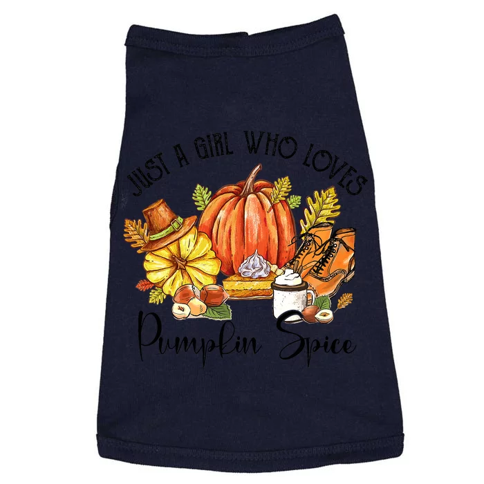 Funny Cute Thanksgiving Pumpkin Spice Autumn Lover Girls Doggie Tank